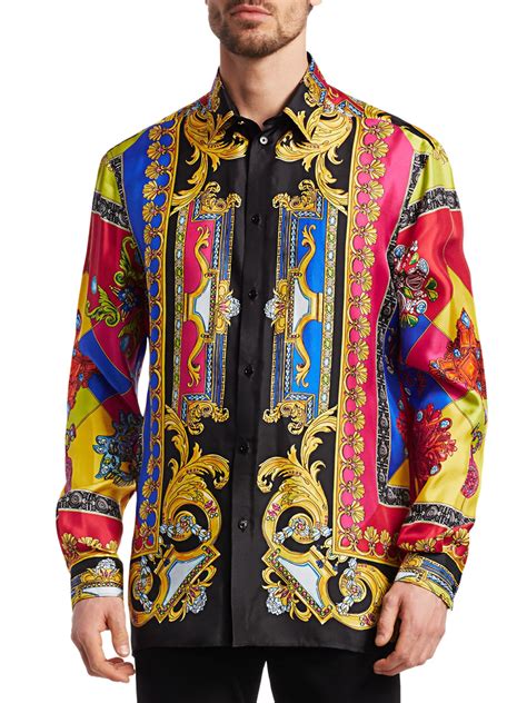 versace silk men& 39|versace collection men shirt sale.